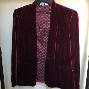 Red “velvet” blazer